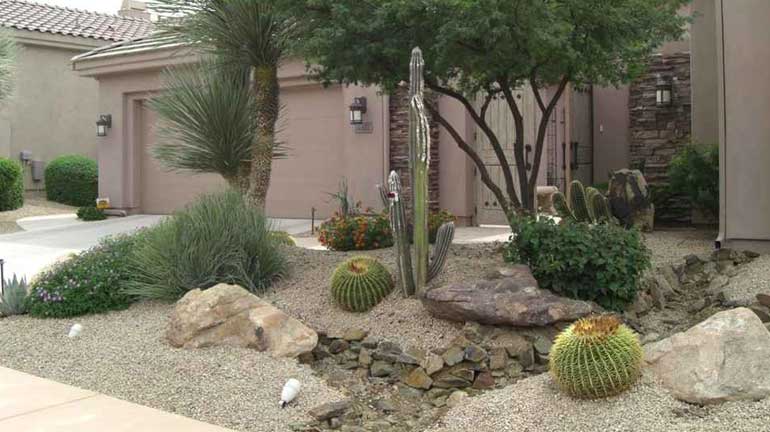 Stunning Gardens With These Desert Landscaping Ideas In Arizona - Simple Front Yard Desert Landscaping Ideas